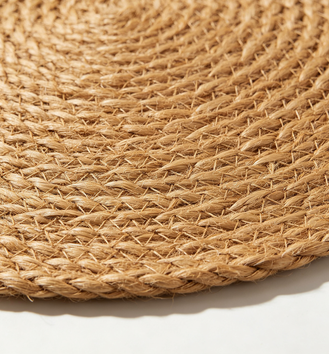 Wmeaver - Set 12 Tovaglioli Rotondi Juta 15 Pollici Marrone Rustico