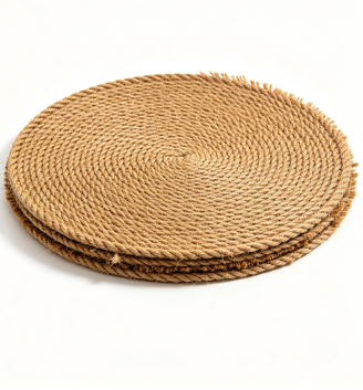 Wmeaver - Set 12 Tovaglioli Rotondi Juta 15 Pollici Marrone Rustico
